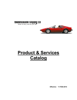 Product & Services Catalog