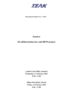 Seminar De-offshorization law and BEPS project