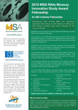 2015 MSA Rilda Mossop Innovation Study Award Fellowship