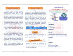 Two Day Workshop on Advanced Characterization
