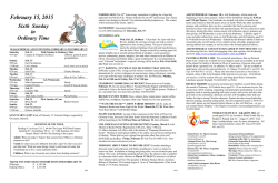 February 15, 2015 - Le Semainier paroissial