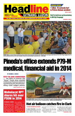 Pineda`s office extends P79-M medical, financial aid in 2014