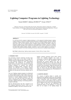 Lighting Computer Programs in Lighting Technology