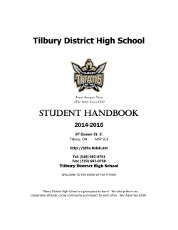TDHS Student Handbook - Tilbury District High School