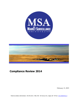 Compliance Review 2014 - Market Surveillance Administrator