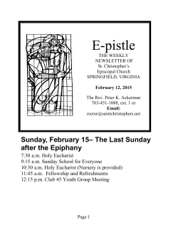 E-pistle - Saint Christopher`s Episcopal Church
