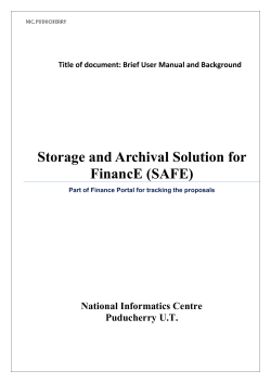 User Manual for Finance Portal and SAFE