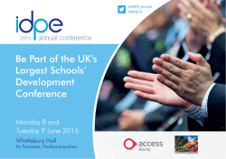 Be Part of the UK`s Largest Schools` Development Conference