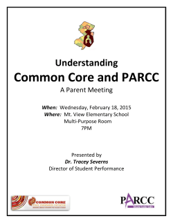 Common Core and PARCC - Mount Olive Township School District
