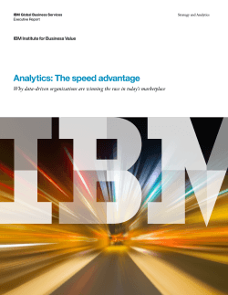 Analytics: The speed advantage