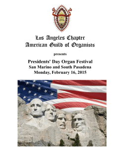 Presidents` Day Organ Festival - Los Angeles Chapter, American