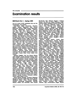 Examination results - Psychiatric Bulletin