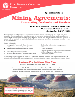Mining Agreements: - Rocky Mountain Mineral Law Foundation