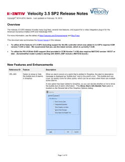 Velocity 3.5 SP2 Release Notes