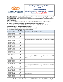 Jan 8th - 2013 CPT Codes