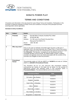 Terms & Conditions - Hyundai Sonata Power Plays