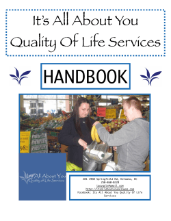 IAAYQOLS Printable Handbook - It`s all about you Quality of Life