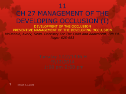 11-12 CH 27 MANAGEMENT OF THE DEVELOPING OCCLUSION