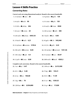 Lesson 4 Skills Practice Converting Rates