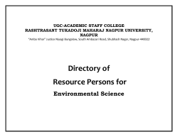 Directory of Resource Persons for