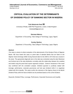 critical evaluation of the determinants of dividend policy of banking