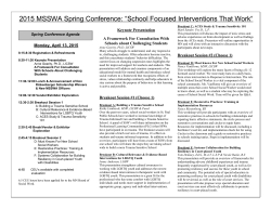 2015 MSSWA Spring Conference: “School Focused Interventions
