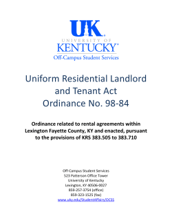 Uniform Residential Landlord and Tenant Act Ordinance No. 98-84