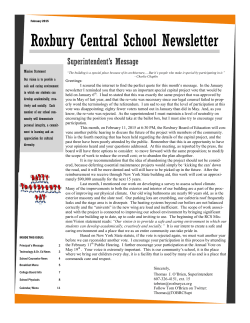 Roxbury Central School Newsletter