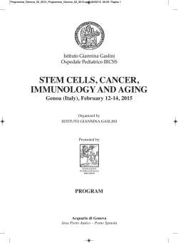STEM CELLS, CANCER, IMMUNOLOGY AND AGING