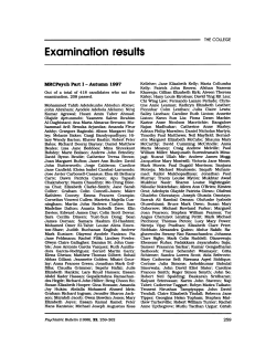 Examination results - Psychiatric Bulletin