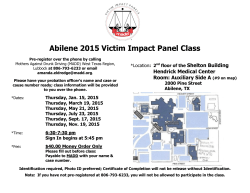 Abilene 2015 Victim Impact Panel Class