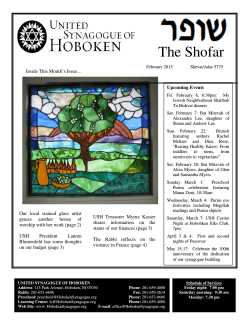 February 2015 - United Synagogue of Hoboken
