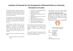 Invitation of Proposals for the Development of National Policies on