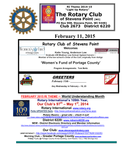 February 11, 2015 The Rotary Club