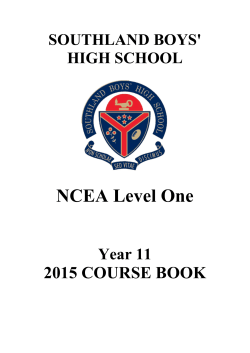 NCEA Level One - e www.sbhs.school.nz.