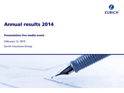 Annual results 2014 - media presentation | February 12, 2015