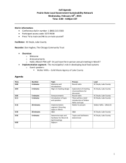 Meeting Agenda, February 2015