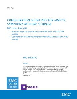 configuration guidelines for aimetis symphony with emc storage