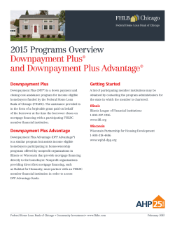 2015 Programs Overview Downpayment Plus® and Downpayment