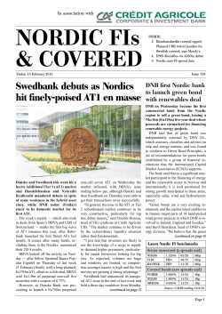 Nordic FIs & Covered Bonds