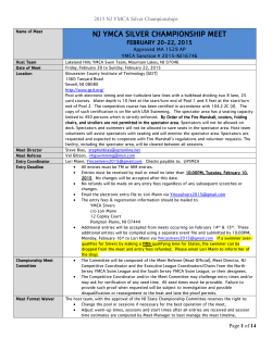 Meet info - Somerset Hills YMCA Swim Team