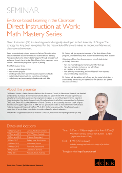 Direct Instruction at Work: Math Mastery Series