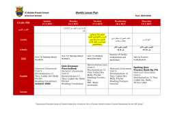 Weekly Lesson Plan Grade 5B1