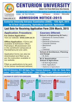 Admission Notification 2015