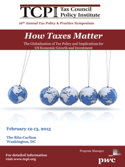 How Taxes Matter - International Tax and Investment Center