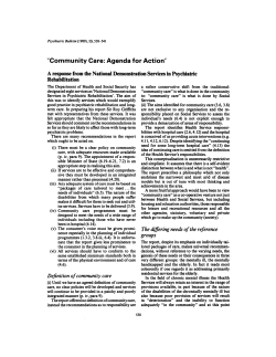 `Community Care: Agenda for Action`