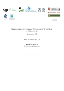 Biodiversity Sustainable Development & The Law