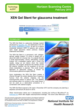 XEN Gel Stent for glaucoma treatment