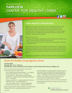 Center for Healthy Living event calendar