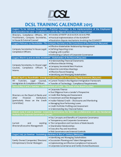 dcsl 2015 training calendar - DCSL Corporate Services Limited